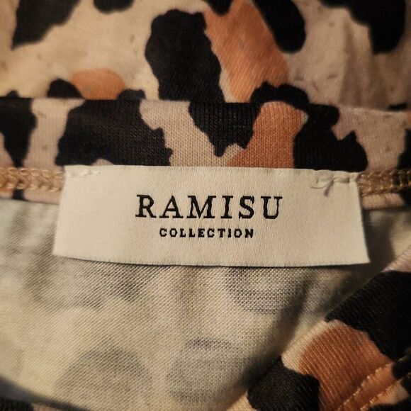 Ramisu Collection Women's Size XS Beige Black Leopard Print Halter Tank - Picture 4 of 7